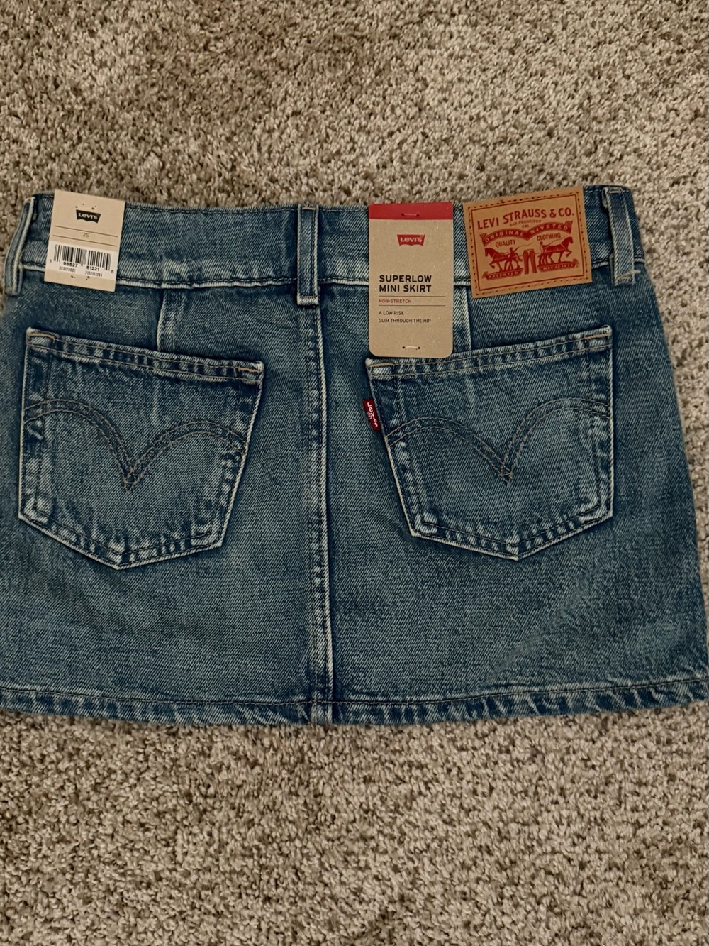 Levi's Blue Denim Mini Skirt with Back Pocket Detail